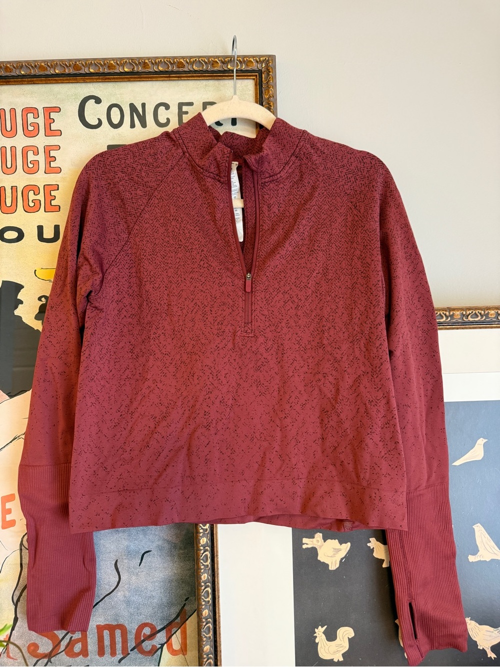 lululemon athletica Heathered Maroon Quarter-Zip Pullover